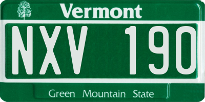 VT license plate NXV190