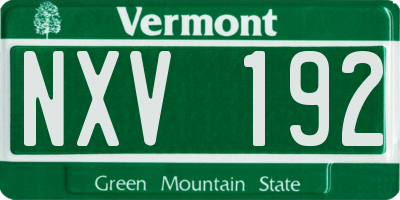 VT license plate NXV192