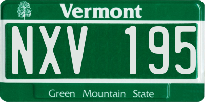 VT license plate NXV195