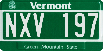 VT license plate NXV197