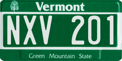 VT license plate NXV201