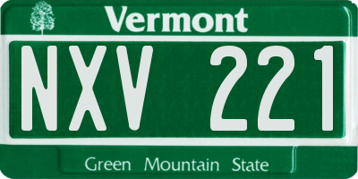 VT license plate NXV221