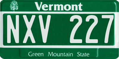 VT license plate NXV227