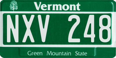 VT license plate NXV248