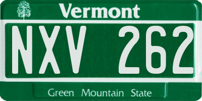 VT license plate NXV262