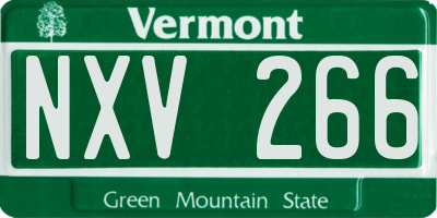 VT license plate NXV266