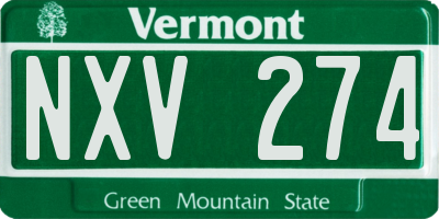 VT license plate NXV274