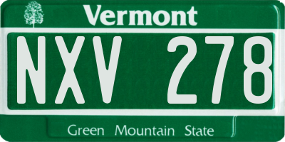VT license plate NXV278