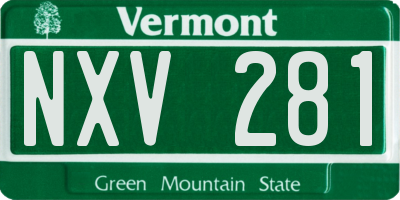 VT license plate NXV281