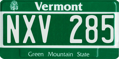 VT license plate NXV285