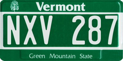 VT license plate NXV287