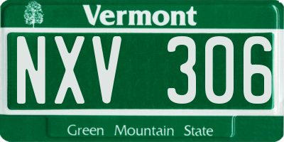 VT license plate NXV306