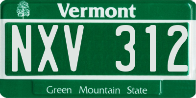 VT license plate NXV312