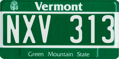 VT license plate NXV313