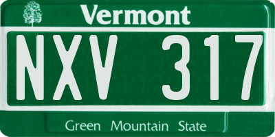 VT license plate NXV317