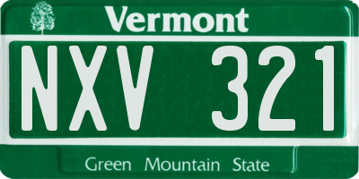 VT license plate NXV321