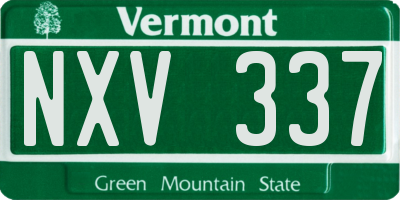 VT license plate NXV337