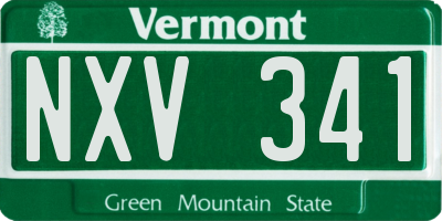 VT license plate NXV341