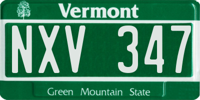 VT license plate NXV347