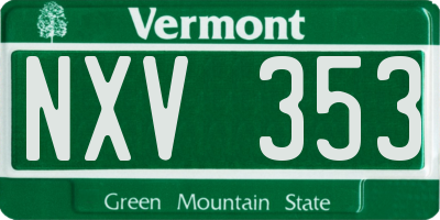 VT license plate NXV353