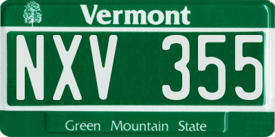 VT license plate NXV355