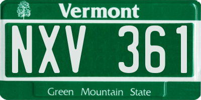 VT license plate NXV361