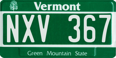 VT license plate NXV367