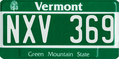 VT license plate NXV369
