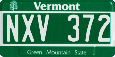 VT license plate NXV372