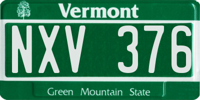 VT license plate NXV376