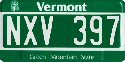 VT license plate NXV397