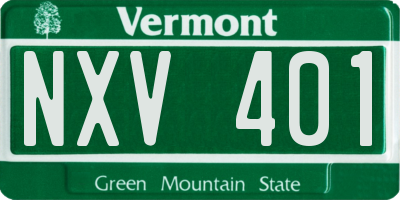 VT license plate NXV401