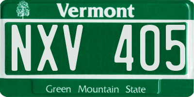 VT license plate NXV405