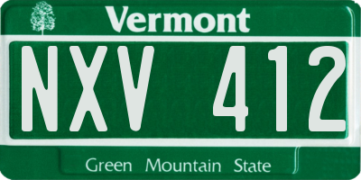VT license plate NXV412