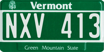VT license plate NXV413
