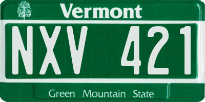 VT license plate NXV421