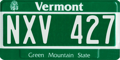 VT license plate NXV427