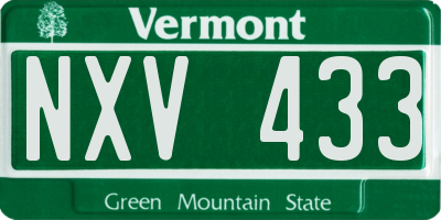 VT license plate NXV433