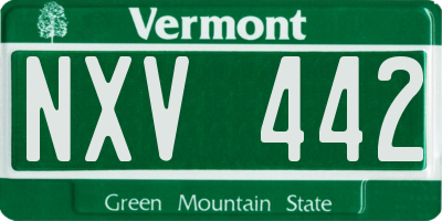 VT license plate NXV442