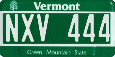 VT license plate NXV444