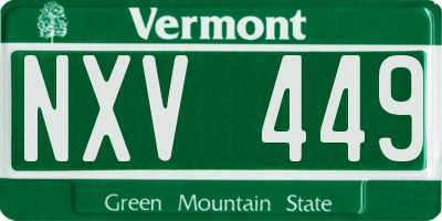 VT license plate NXV449