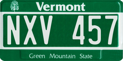 VT license plate NXV457