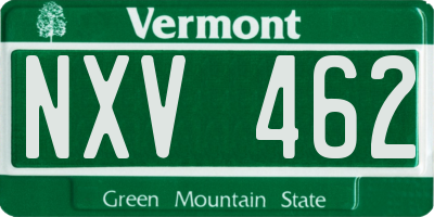 VT license plate NXV462
