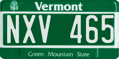 VT license plate NXV465