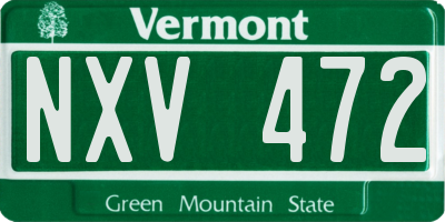 VT license plate NXV472