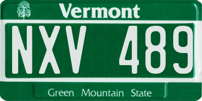 VT license plate NXV489