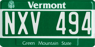 VT license plate NXV494
