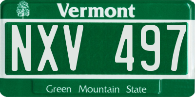 VT license plate NXV497