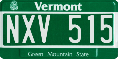 VT license plate NXV515