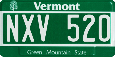 VT license plate NXV520